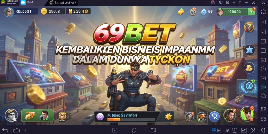 Tampilan gameplay seru di 69BET dengan elemen bisnis Tycoon.