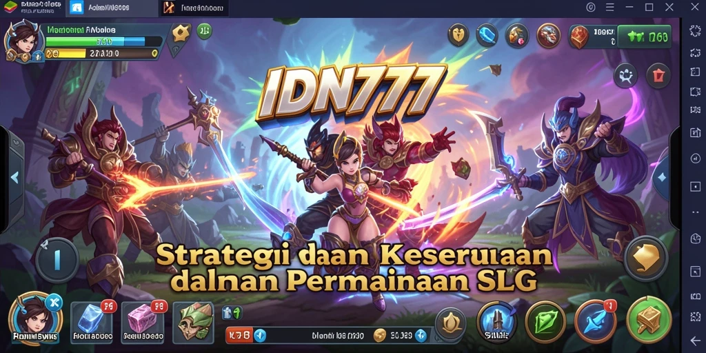 Tampilan gameplay IDN777 dengan pertempuran strategi yang seru.