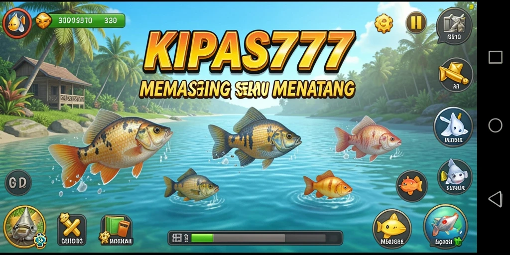 Tampilan menarik gameplay KIPAS777 saat menangkap ikan.