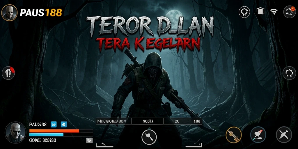 Screenshot gameplay PAUS188 dengan suasana menakutkan.