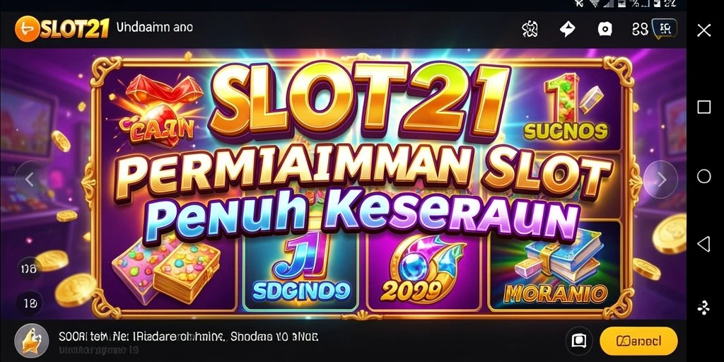 Tampilan gameplay SLOT21 yang menarik dan berwarna-warni.